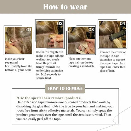 Goopatch Seamless Injected Hand-Tied Invisible Tape In Hair Extension -- 100% VIRGIN HUMAN HAIR / 10 PCS